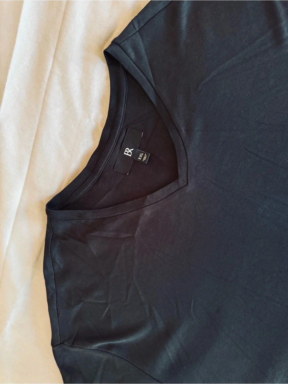 BANANA REPUBLIC Mens Luxury Touch Black V-Neck Short Sleeve Tee Cotton T-Shirt K
